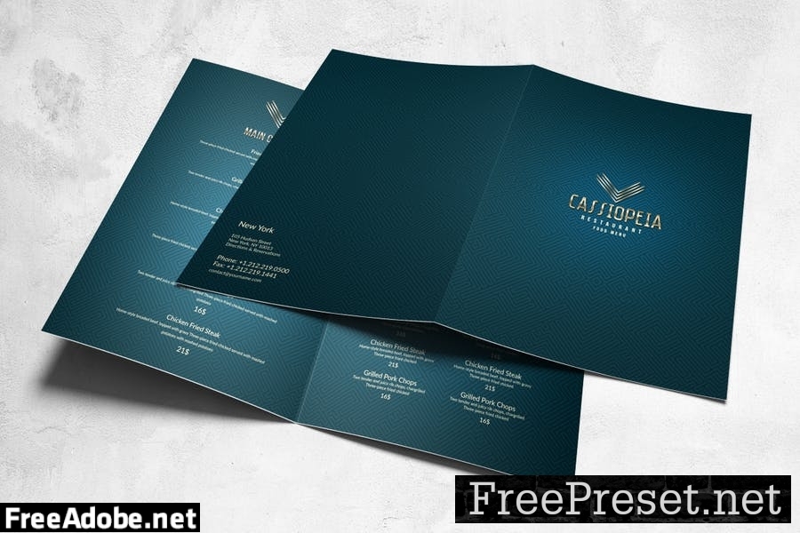 Elegant Food Menu Design A4 Bifold