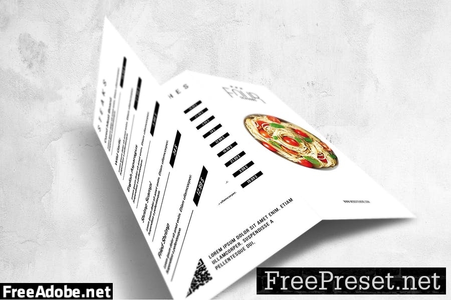 Elegant Food Menu Design A4 Trifold