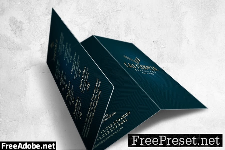 Elegant Food Menu Design A4 Trifold