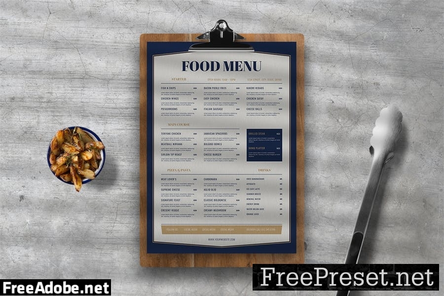 Elegant Food Menu E2SPL69