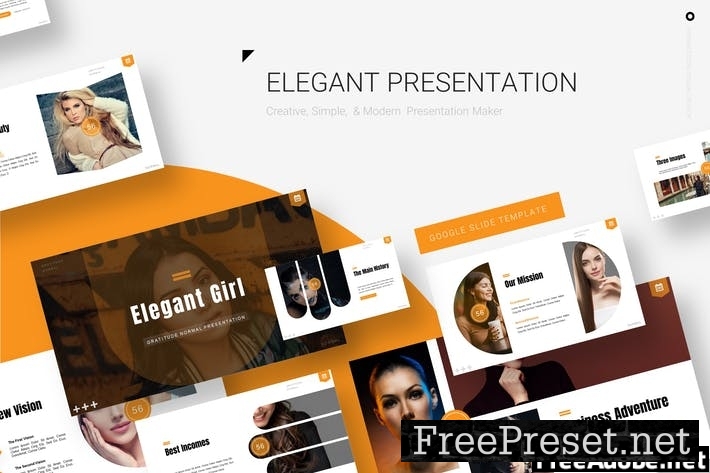 Elegant Girl - Google Slide Template A5CQ53T