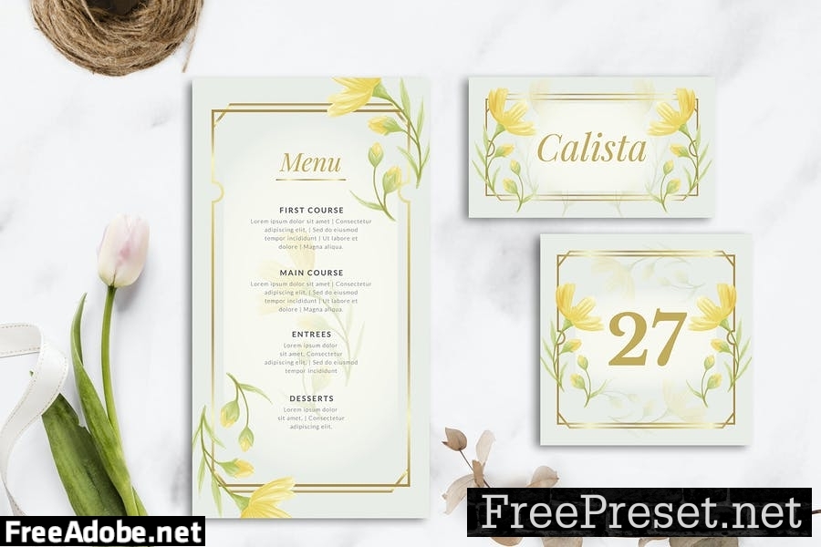 Elegant Yellow Flower - Wedding Invitation