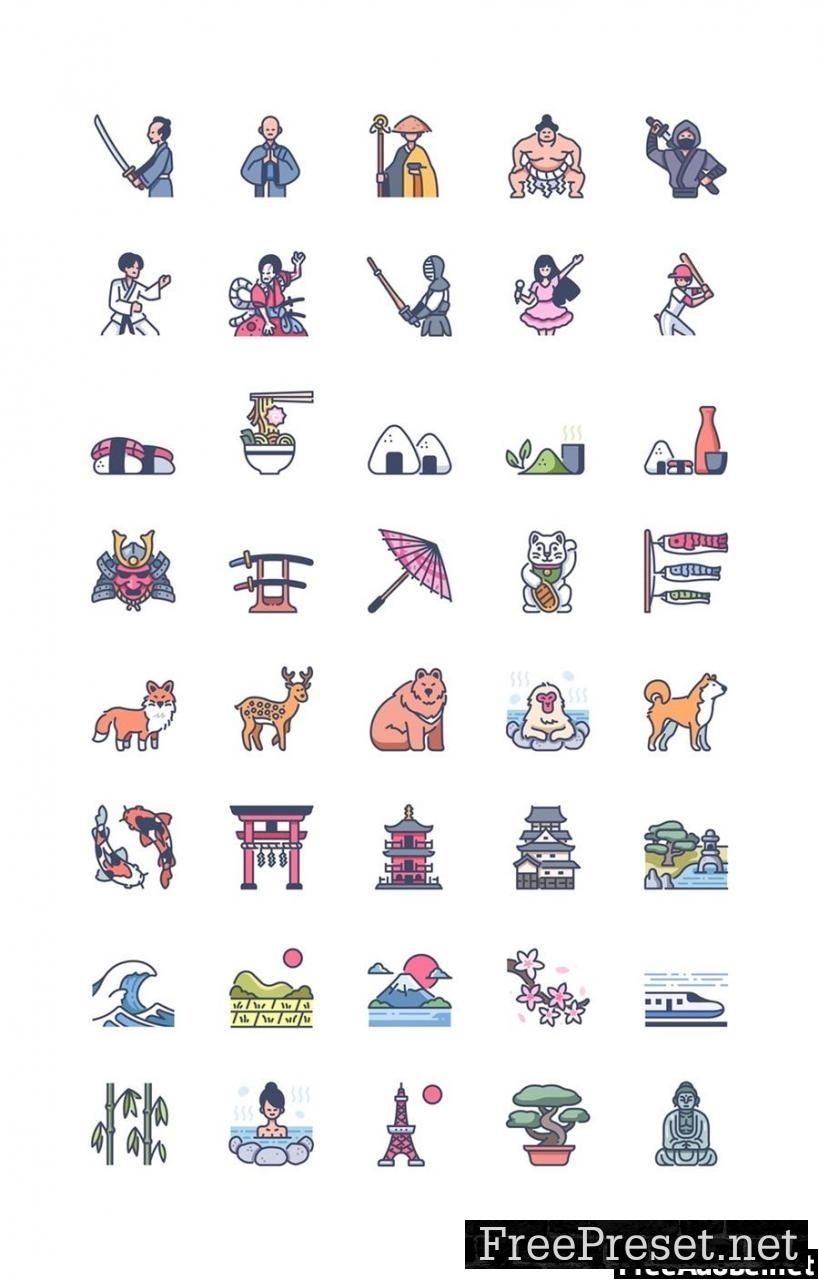 Elements 40 Japan icon set