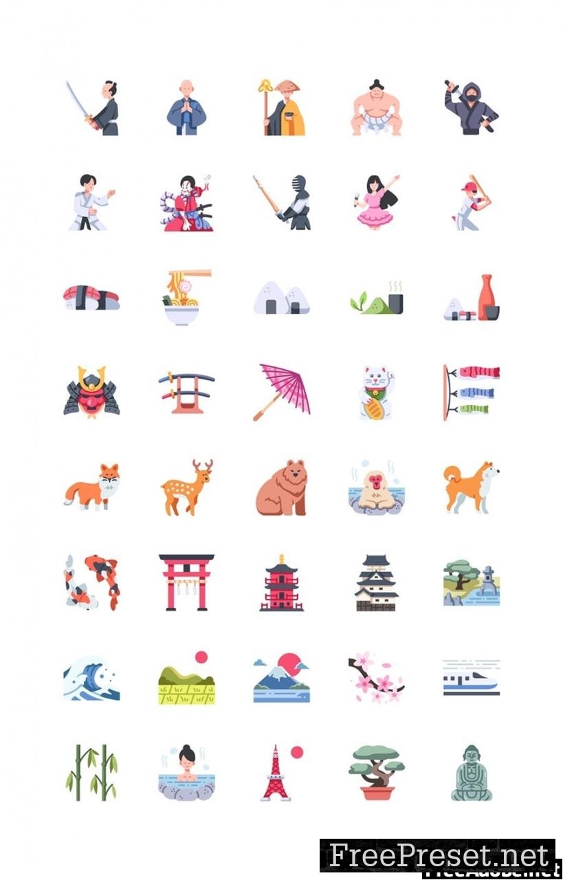 Elements 40 Japan icon set