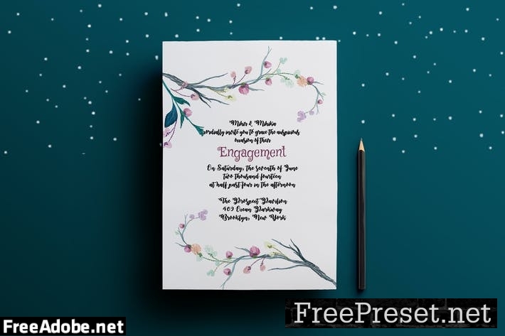 Engagement Party Invitation Card K7Q7B9