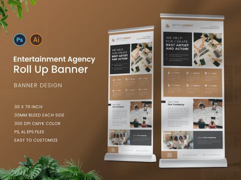 Entertainment Agency Roll Up Banner FA7YZ3Z