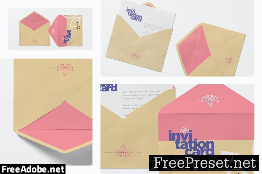 Envelope & Card Mockups 9X62U54