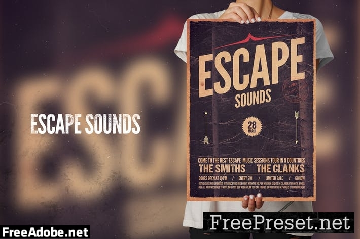 Escape Sounds Flyer Poster T6AE6Q