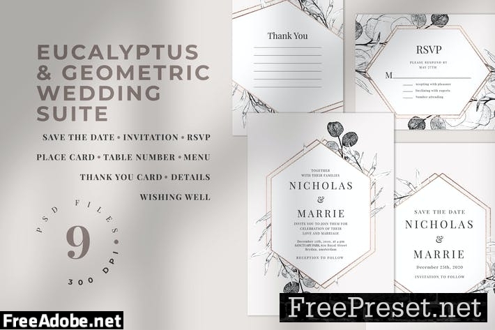 Eucalyptus & Geometric Wedding Suite 8VZ4SVS