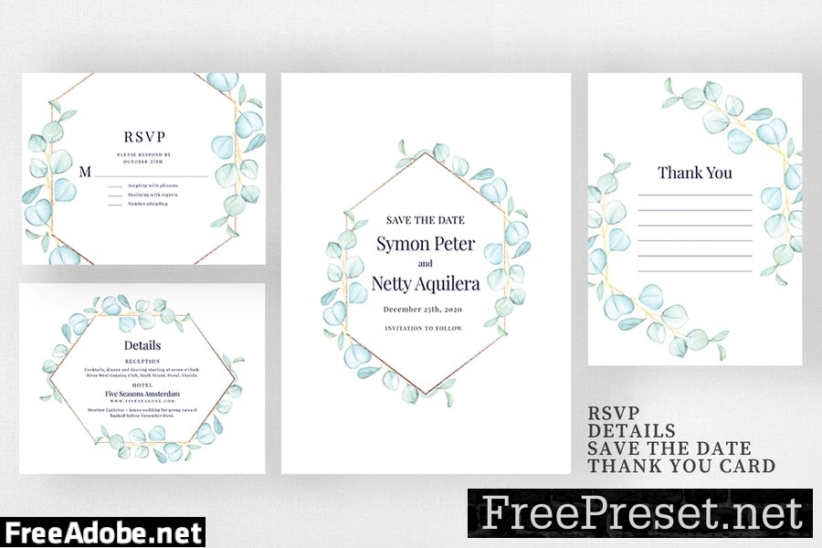 Eucalyptus Wedding Invitation Set