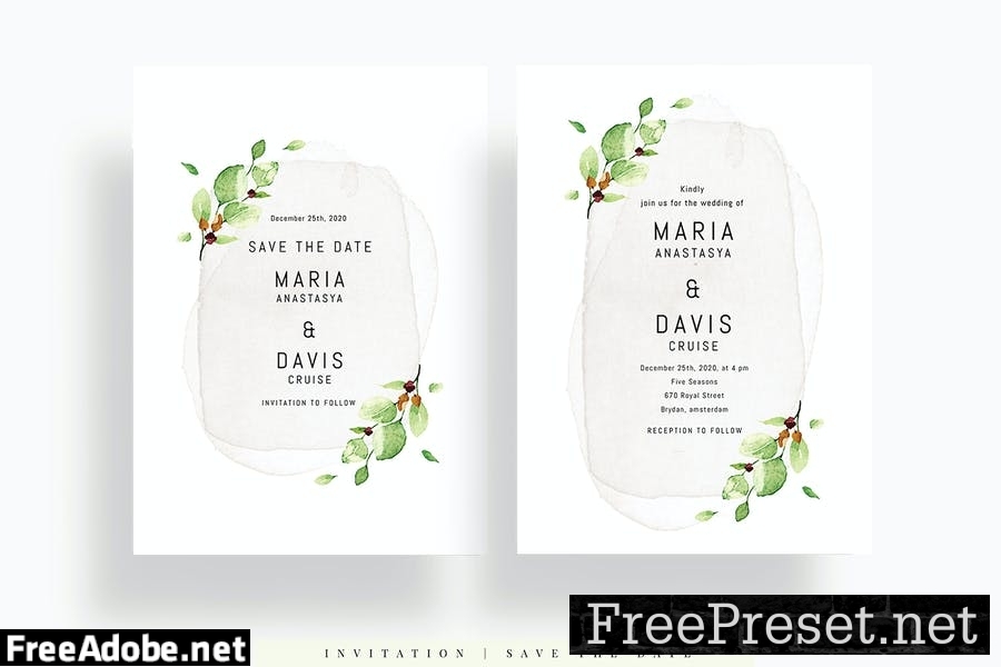 Eucalyptus Wedding Invitation Set AE