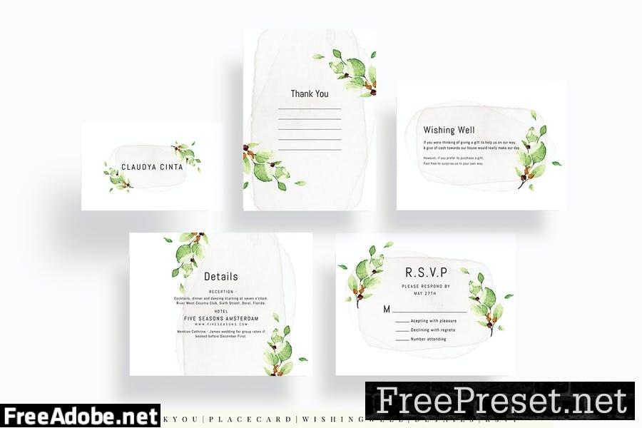 Eucalyptus Wedding Invitation Set AE