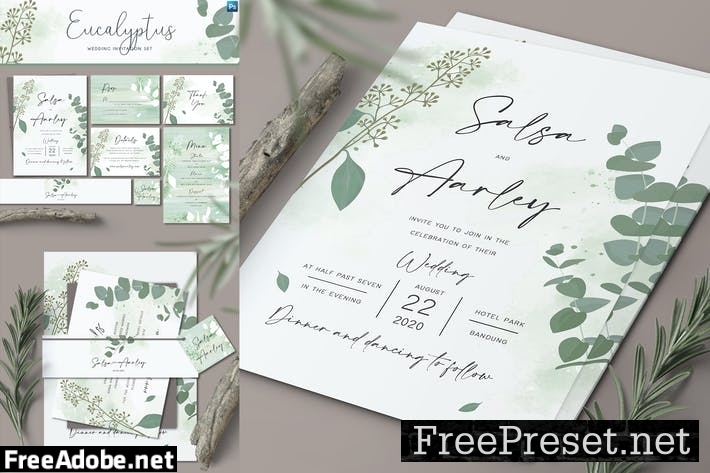 Eucalyptus Wedding Invitation Set BDJWZYH