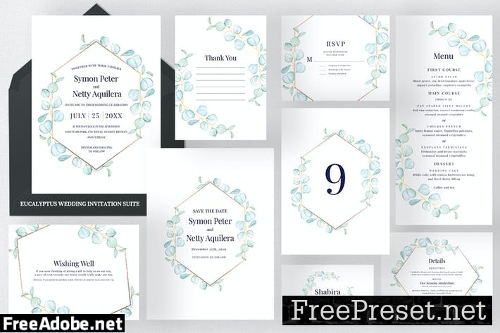 Eucalyptus Wedding Invitation Set 893YNUE