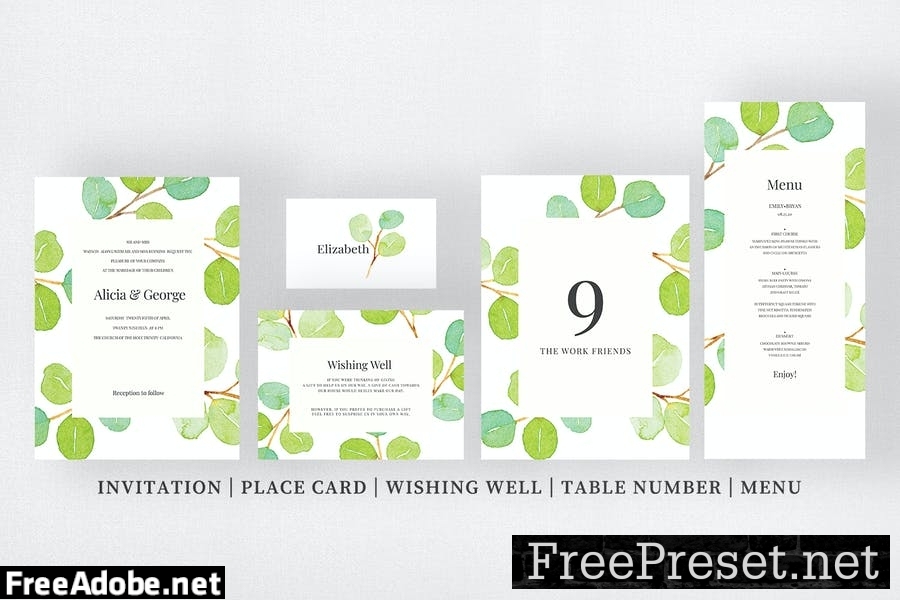 Eucalyptus Wedding Invitation Suite