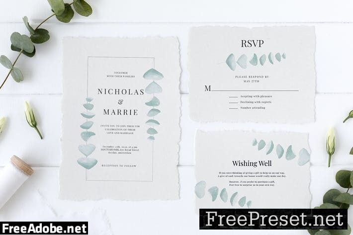 Eucalyptus Wedding Invitation Suite S9EGF2N