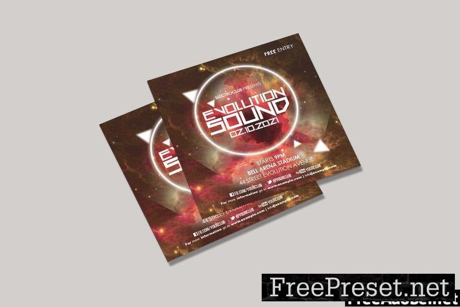 Evolutiom Sound Square Flyer & Insta Post