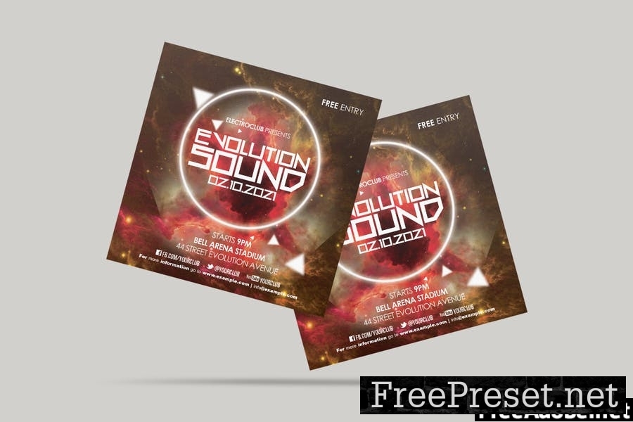 Evolutiom Sound Square Flyer & Insta Post