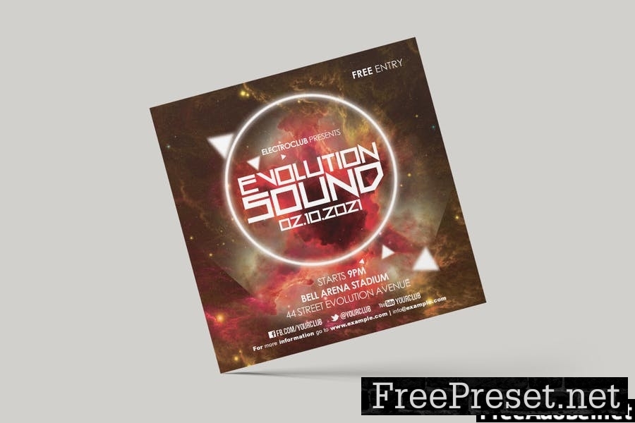 Evolutiom Sound Square Flyer & Insta Post