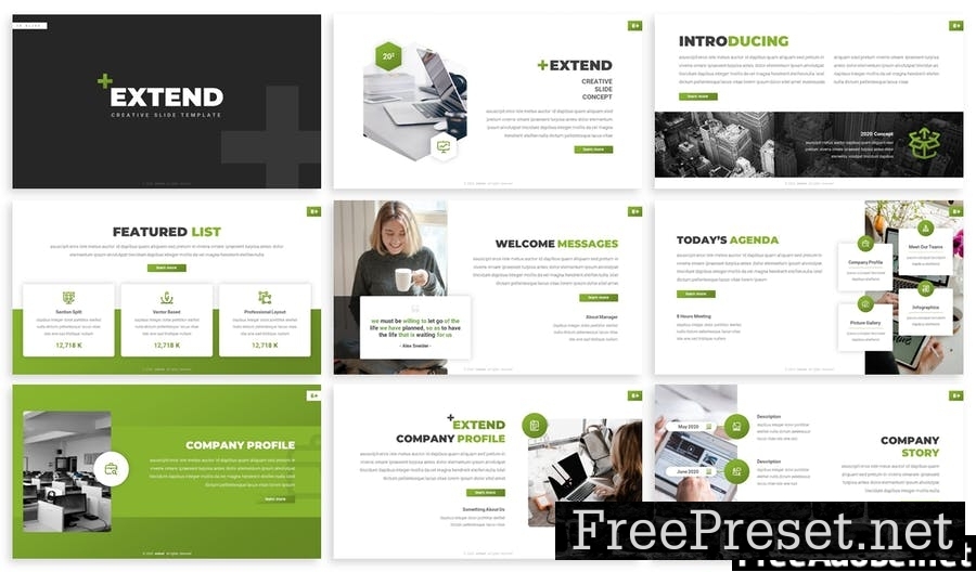 Extend - Eco Business Prensentation Template BW9XFPN