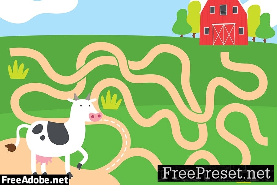 Farm Maze game for children series GE2JZ8M