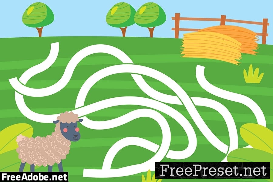 Farm Maze game for children series GE2JZ8M