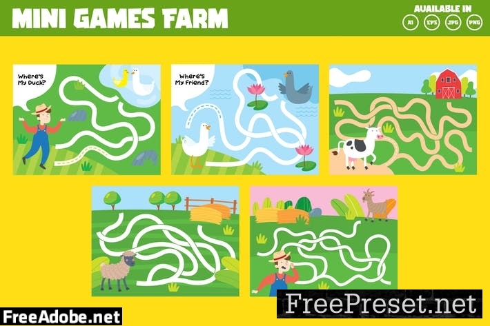 Farm Maze game for children series GE2JZ8M