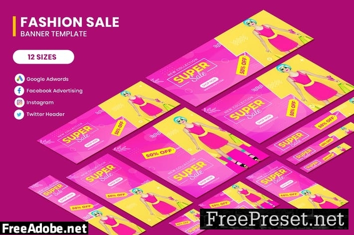 Fashion Sale Google Adwords Banner Template 6YQFKQT