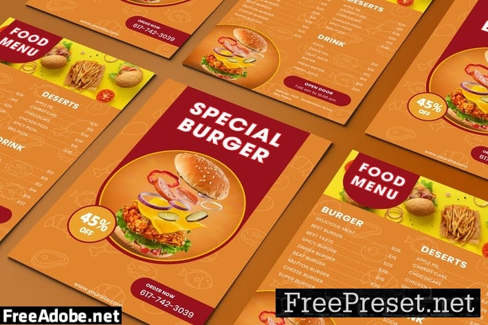 Fast Food Flyer Two Sided Menu List Template PQZUA4N