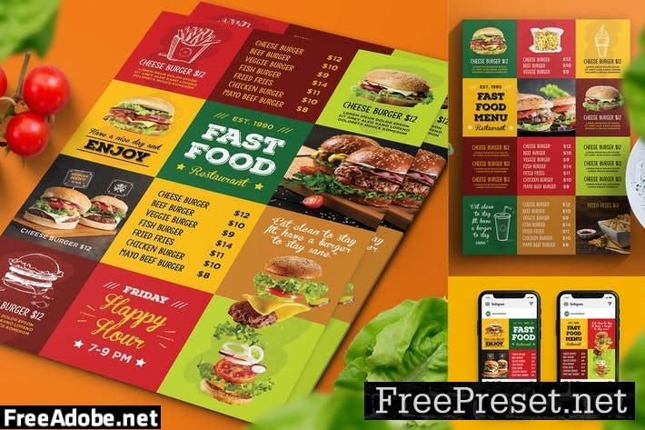 Fast Food Menu Flyer 5AHY4QS