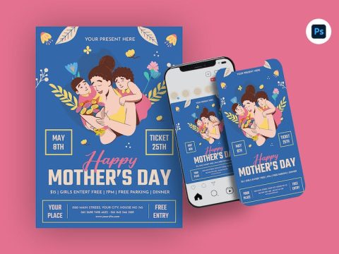 Feloral Happy Mother's Day Flyer Template 9S974QE