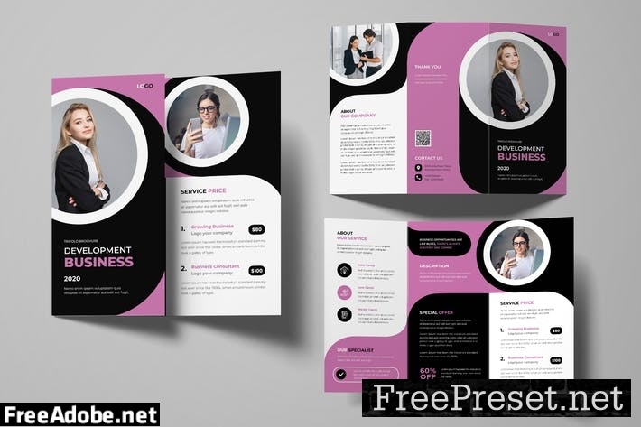 Female Business Trifold Brochure LJ7HL3H