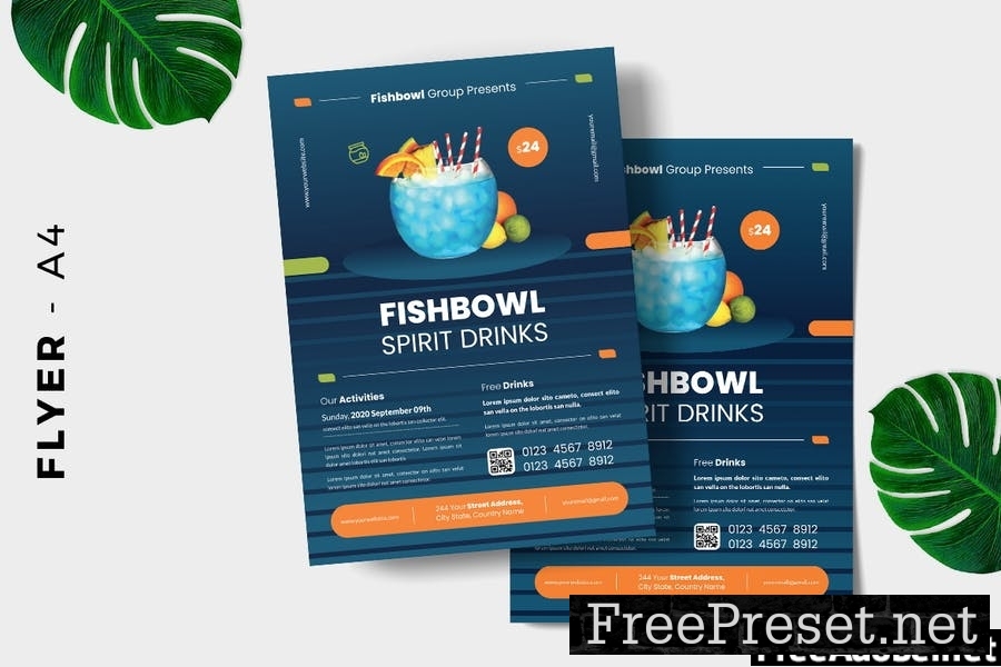 Fish Bowl Event Flyer Design 86DGKZ6