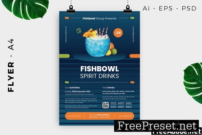 Fish Bowl Event Flyer Design 86DGKZ6