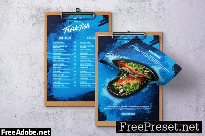 Fisherman Single Page A4 & US Letter Menu 2B9A6AH