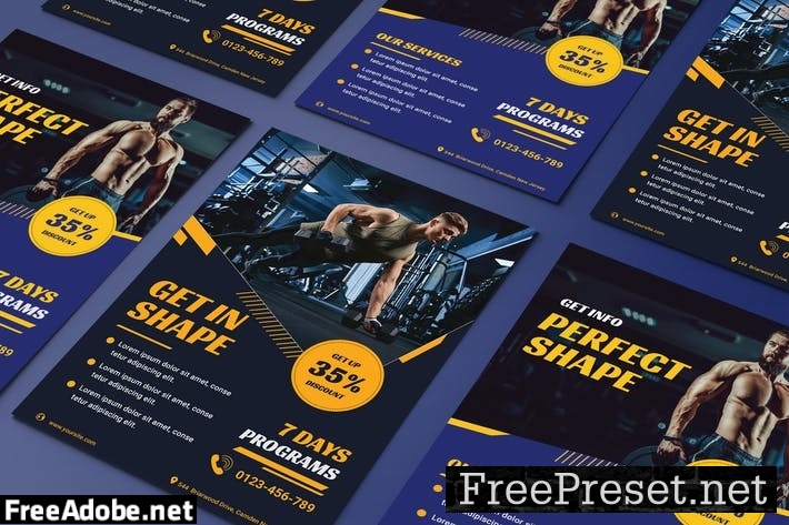 Fitness flyer template Q7DH9XJ