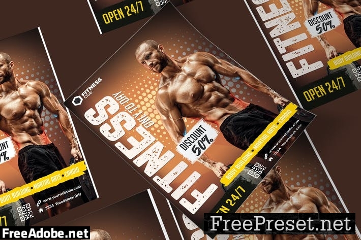 Fitness Poster PSD Template 4WVHGJH