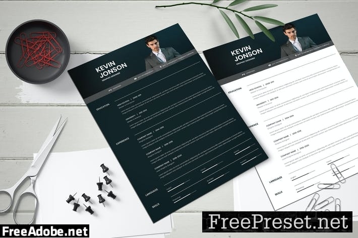 Flat Curriculum Vitae Template KLFBB4L