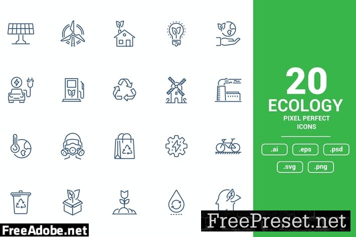 Flat line icons design - Ecology 8VB5WUF