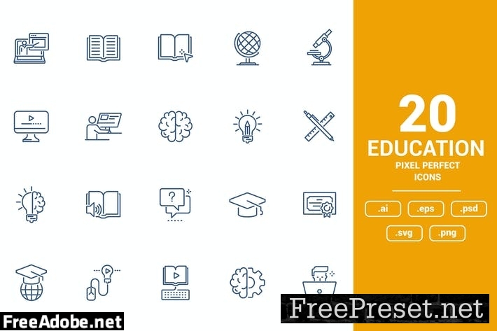 Flat line icons design - Education V8H7VT2