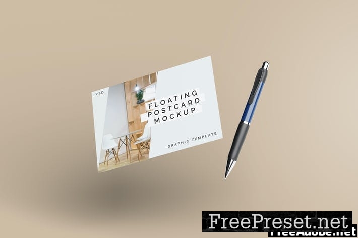 Floating Postcard Mockup YSTXC3J