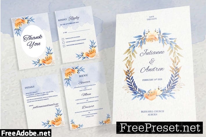 Floral Wedding Invitation Set URZYGZH