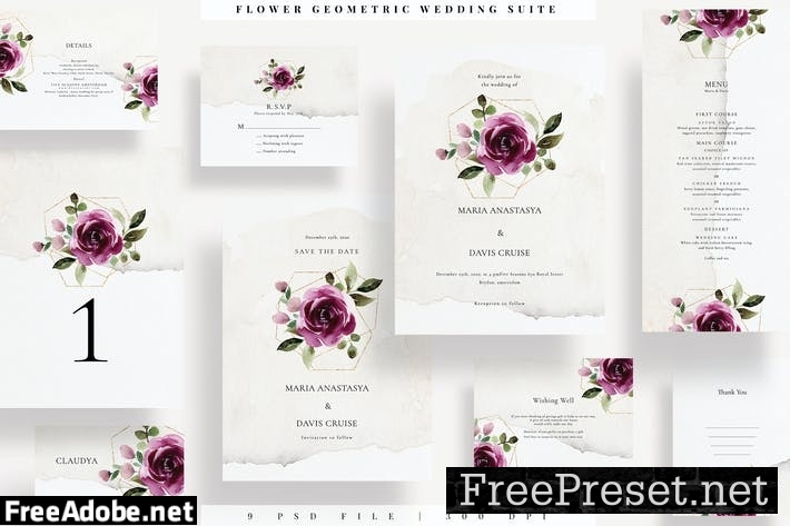 Flower Geometric Wedding Suite EZ BCYLHB6