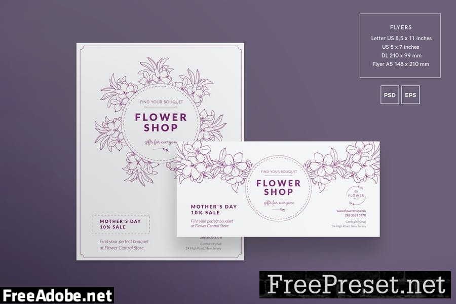 Flower Shop Flyer and Poster Template YNBZQH