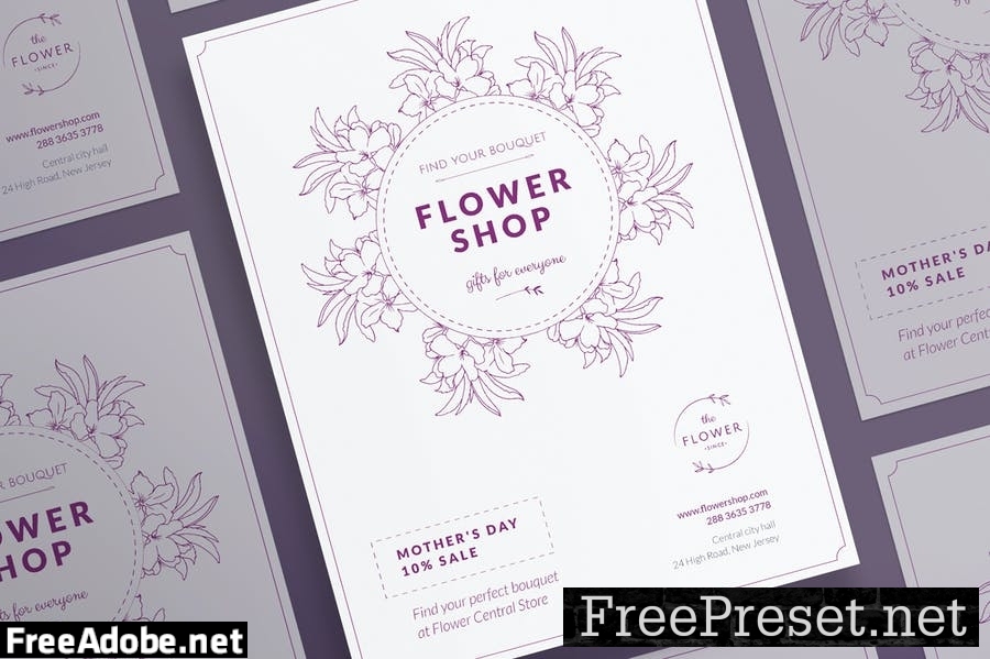 Flower Shop Flyer and Poster Template YNBZQH