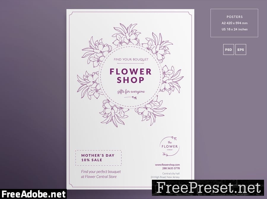 Flower Shop Flyer and Poster Template YNBZQH