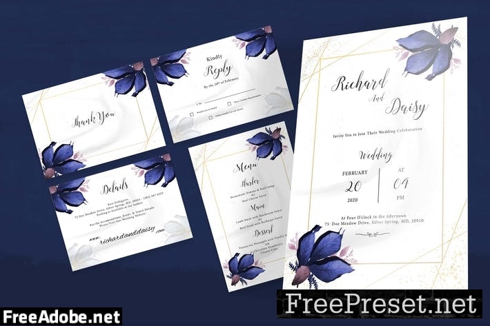 Flower Wedding Invitation Set PNAUYCE