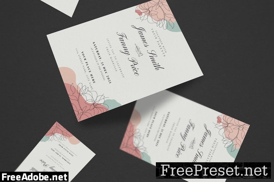 Flower Wedding Invitation Suite