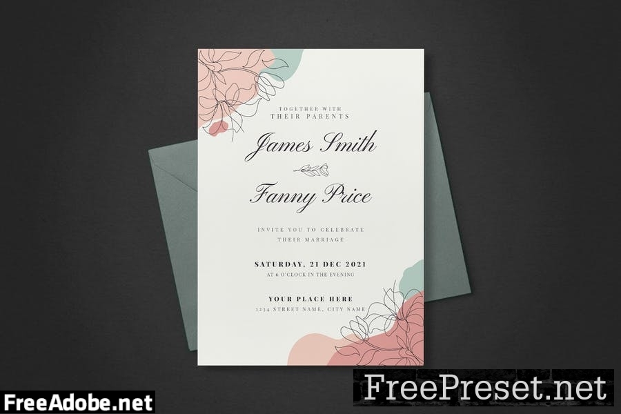 Flower Wedding Invitation Suite