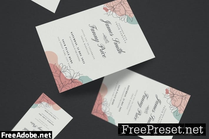 Flower Wedding Invitation Suite F2KXL2B